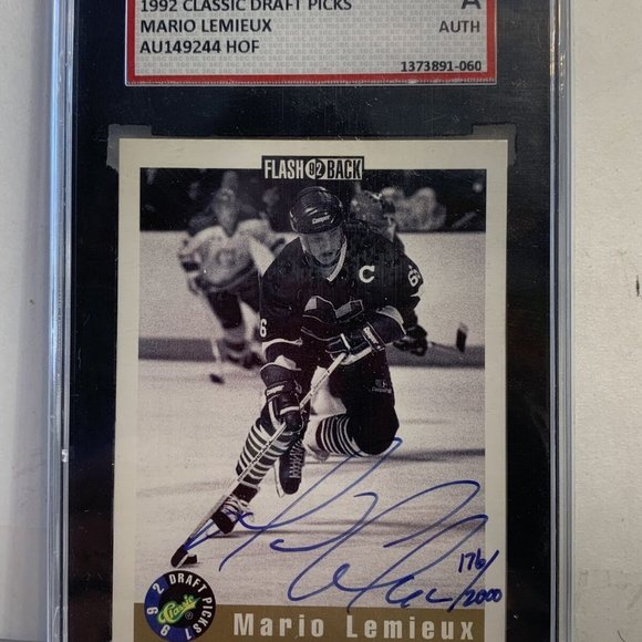 MARIO LEMIEUX 1992 CLASSIC DRAFT PICKS SGC Graded AUTOGRAPH #176 / 2000 PENGUINS - Picture 1 of 2